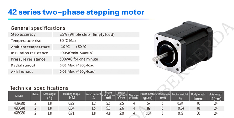 Stepper motor 42 series two-phase stepping motor